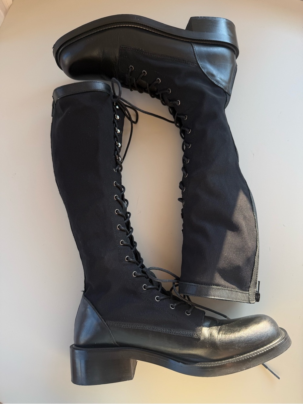 Free People Trickum Tall Combat Boots Black EU39 US8.5 - Picture 3 of 14